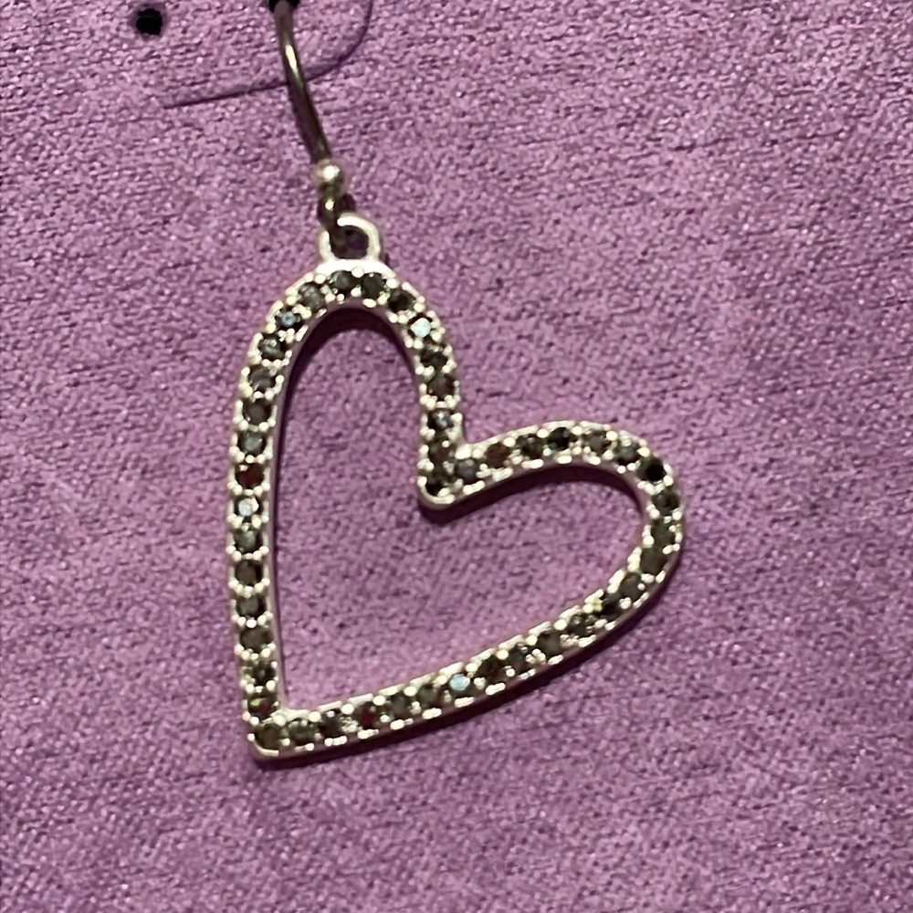 Lucky Brand Hematite Open Heart Earrings New in Box - Picture 6 of 6